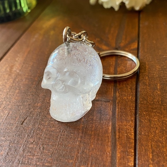 Handmade Resin Clear Bubble Skull 3” Keychain Gothic Backpack Bag Charm NEW - Picture 4 of 9